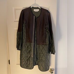 Marni leather wool quilted barn coat / jacket XS/S
